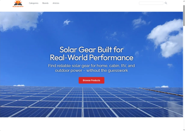 solar gear depot website