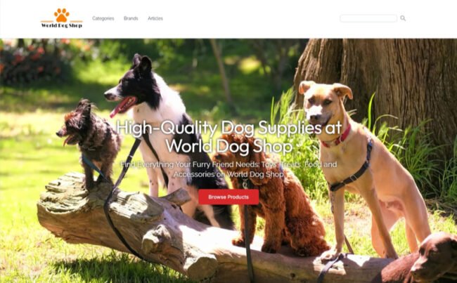 World Dog Shop – Website Introduction 1 world dog shop site